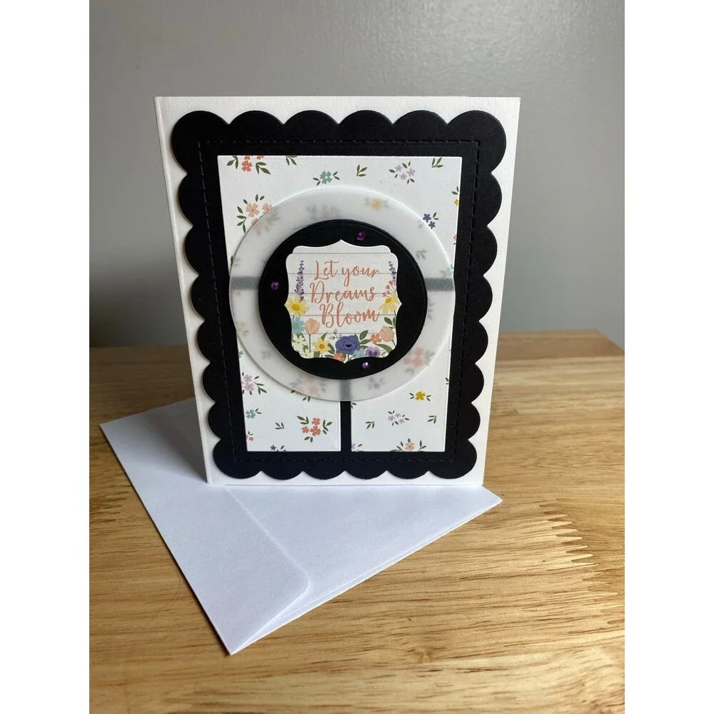 Handmade Spring Greeting Card A2 Floral Card Blank Inside w/ Envelope